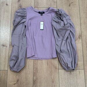 Lavender  Puff Sleeve Blouse